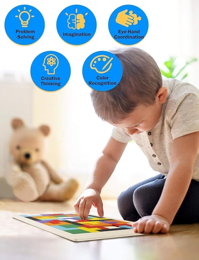 3D Wood Intelligence Puzzle – Montessori-Style Brain Teaser & Logic Game