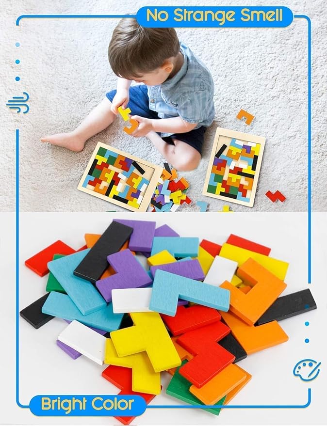 3D Wood Intelligence Puzzle – Montessori-Style Brain Teaser & Logic Game