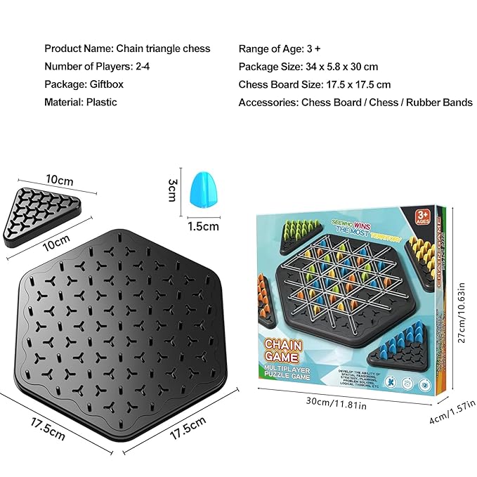 Triangle chess for Ages 7+ - Perfect for Gifting and return gifts