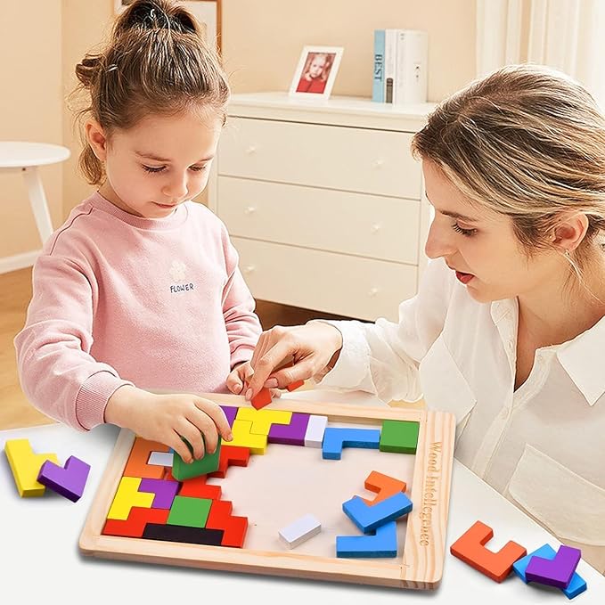 3D Wood Intelligence Puzzle – Montessori-Style Brain Teaser & Logic Game