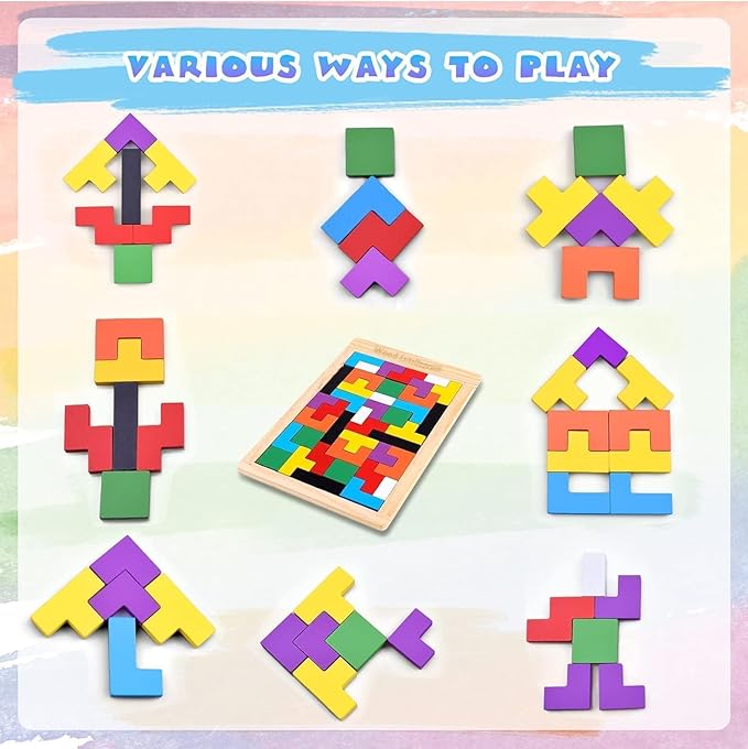3D Wood Intelligence Puzzle – Montessori-Style Brain Teaser & Logic Game
