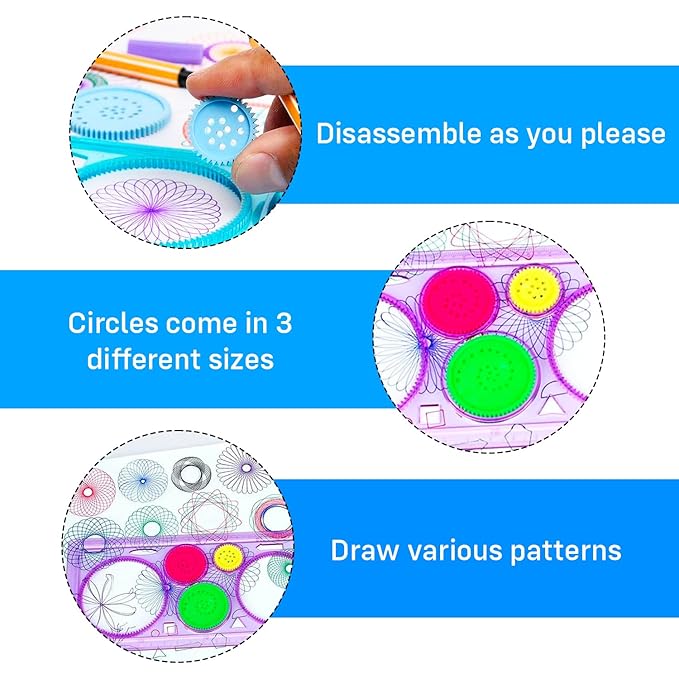 Geometric Spirograph Design Ruler Multipack – Creative Drawing & Drafting Tool for Kids