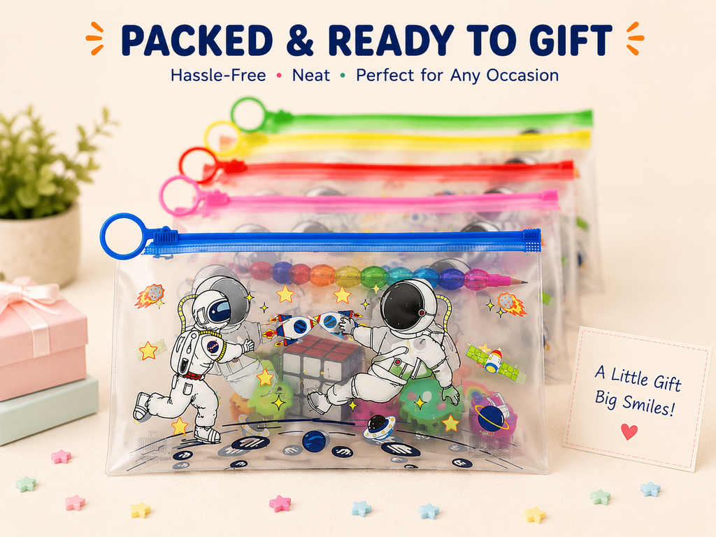 Value Joy Birthday Return Gift Pack for Kids | Stationery Pouch, Puzzle Cube & More