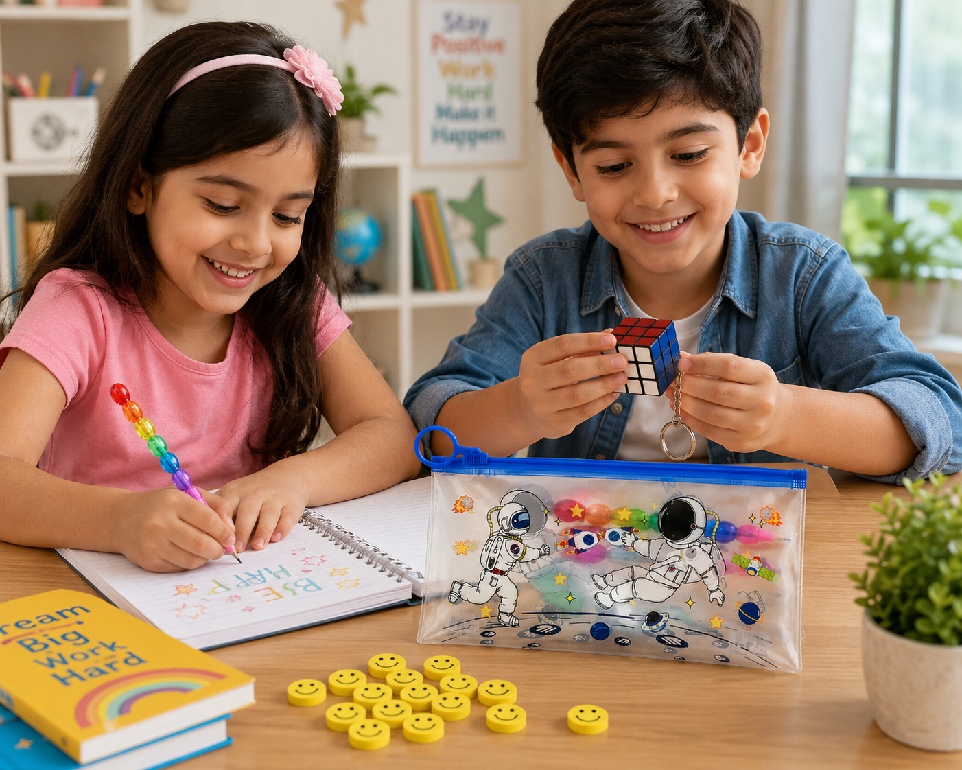 Value Joy Birthday Return Gift Pack for Kids | Stationery Pouch, Puzzle Cube & More