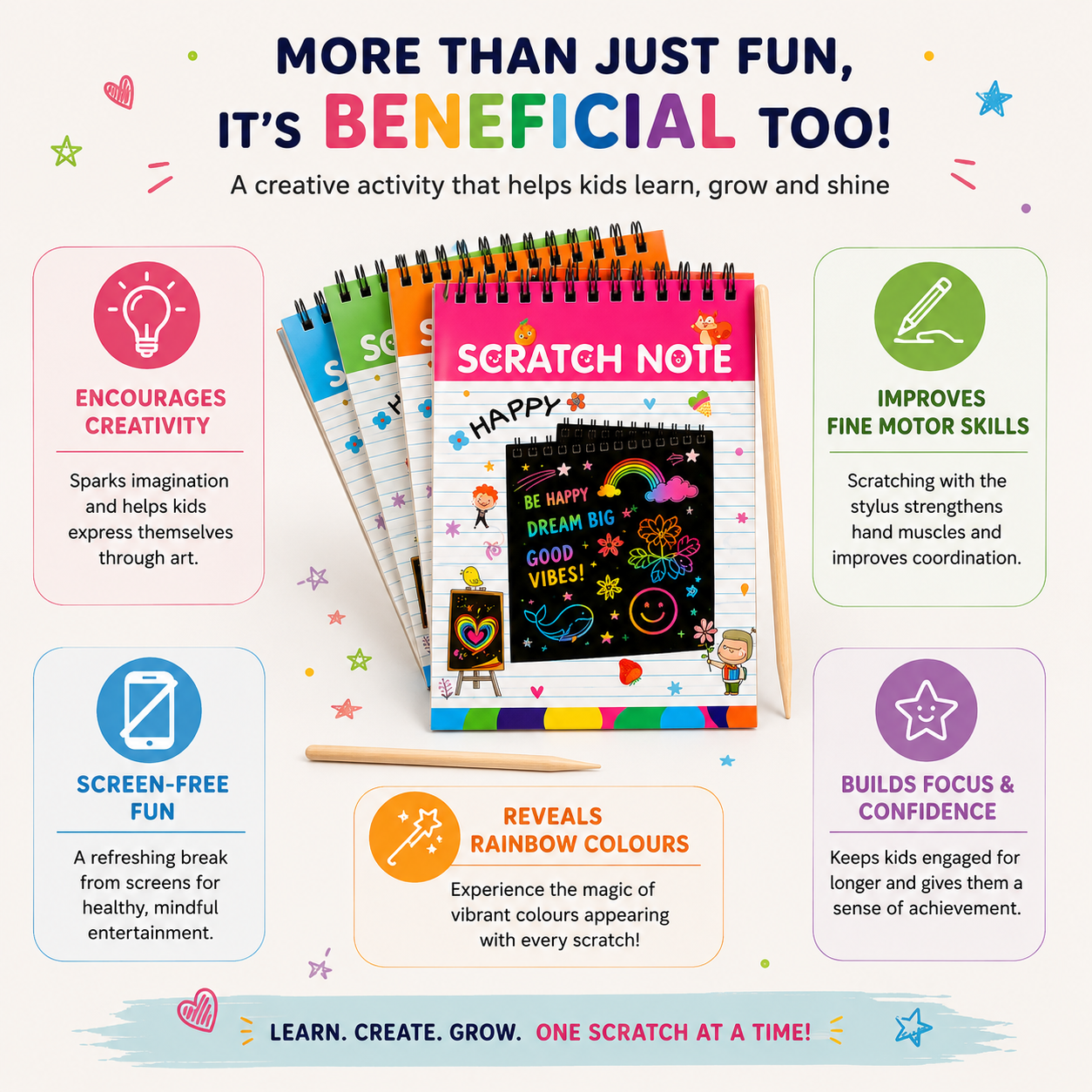 Scratch & Shine Scratch Art Return Gift Pack for Kids