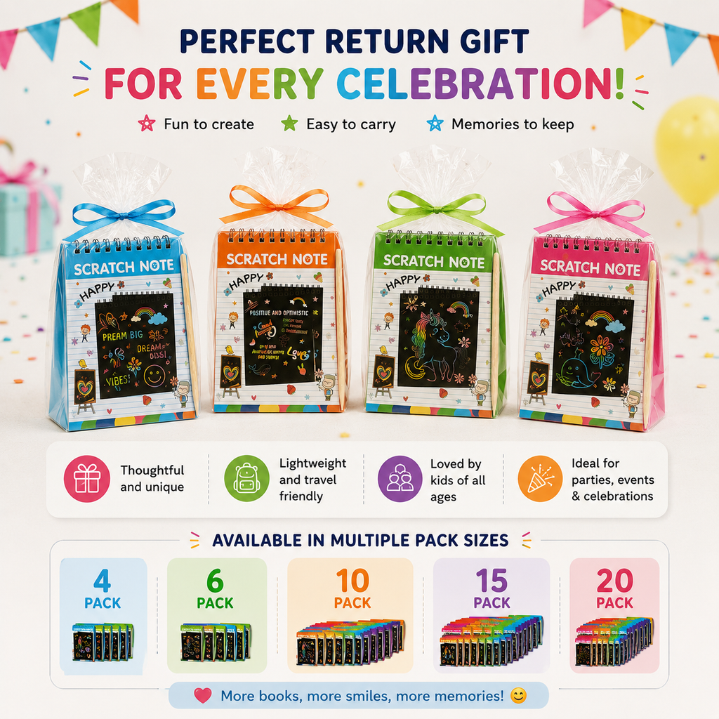 Scratch & Shine Scratch Art Return Gift Pack for Kids