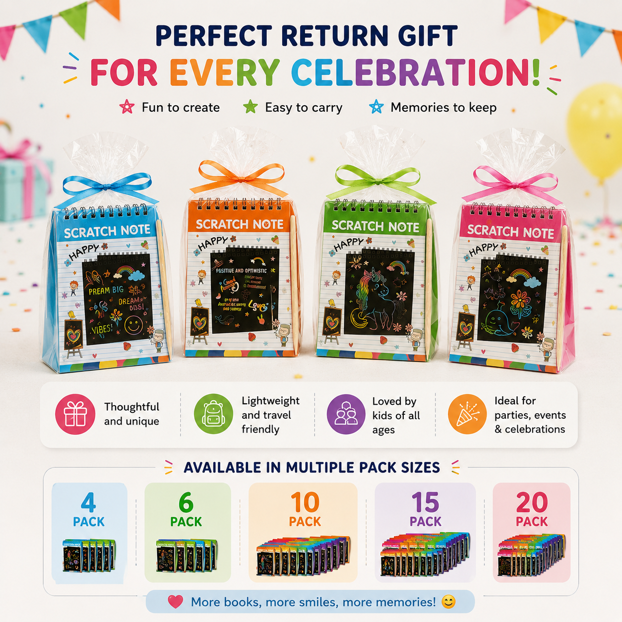 Scratch & Shine Scratch Art Return Gift Pack for Kids