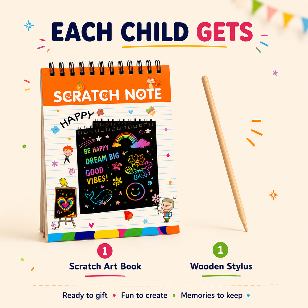 Scratch & Shine Scratch Art Return Gift Pack for Kids