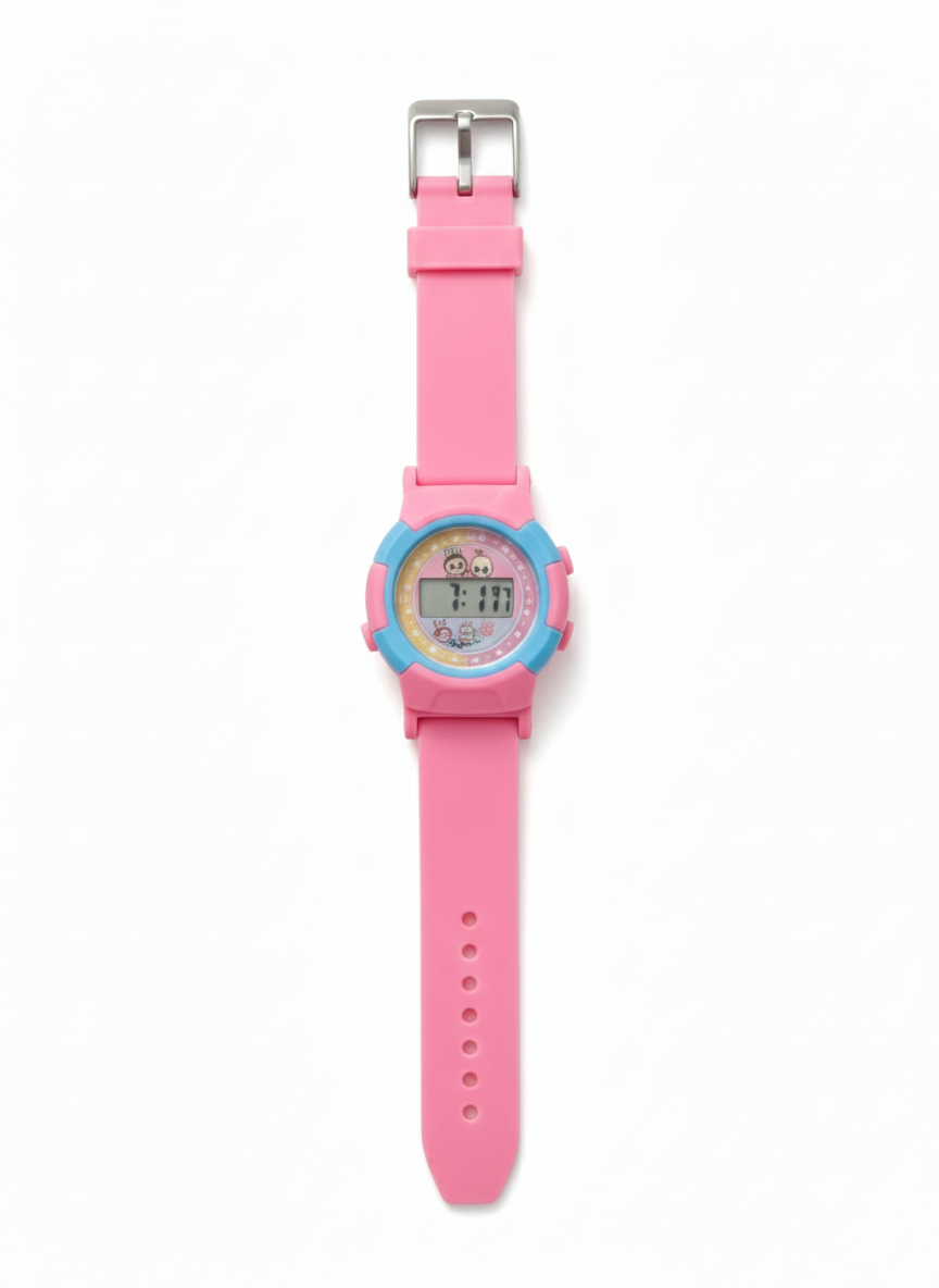 Kids Digital Watch with Soft Silicone Strap – Labubu Character Design