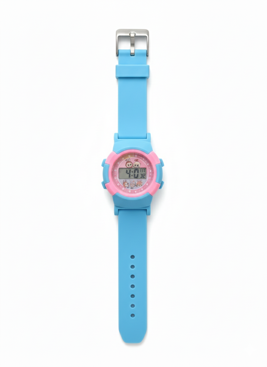 Kids Digital Watch with Soft Silicone Strap – Labubu Character Design