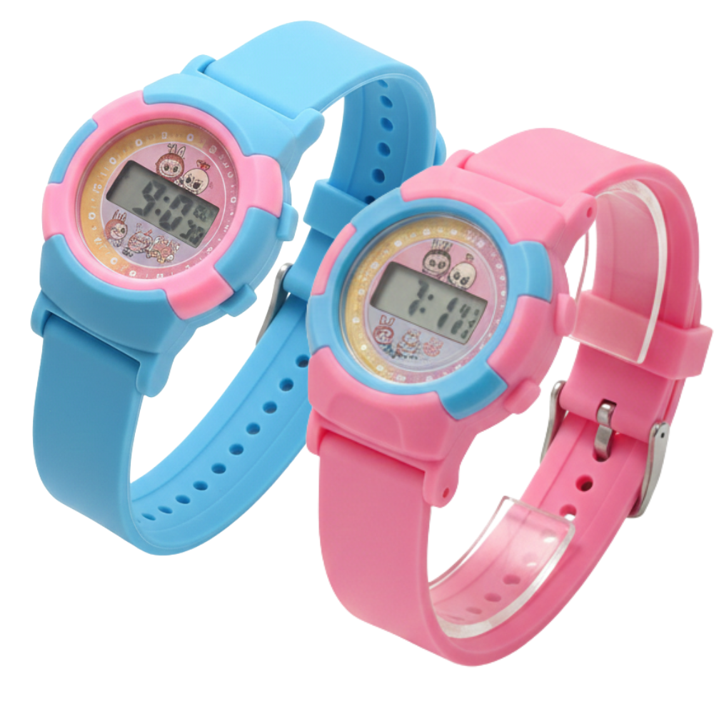 Kids Digital Watch with Soft Silicone Strap – Labubu Character Design