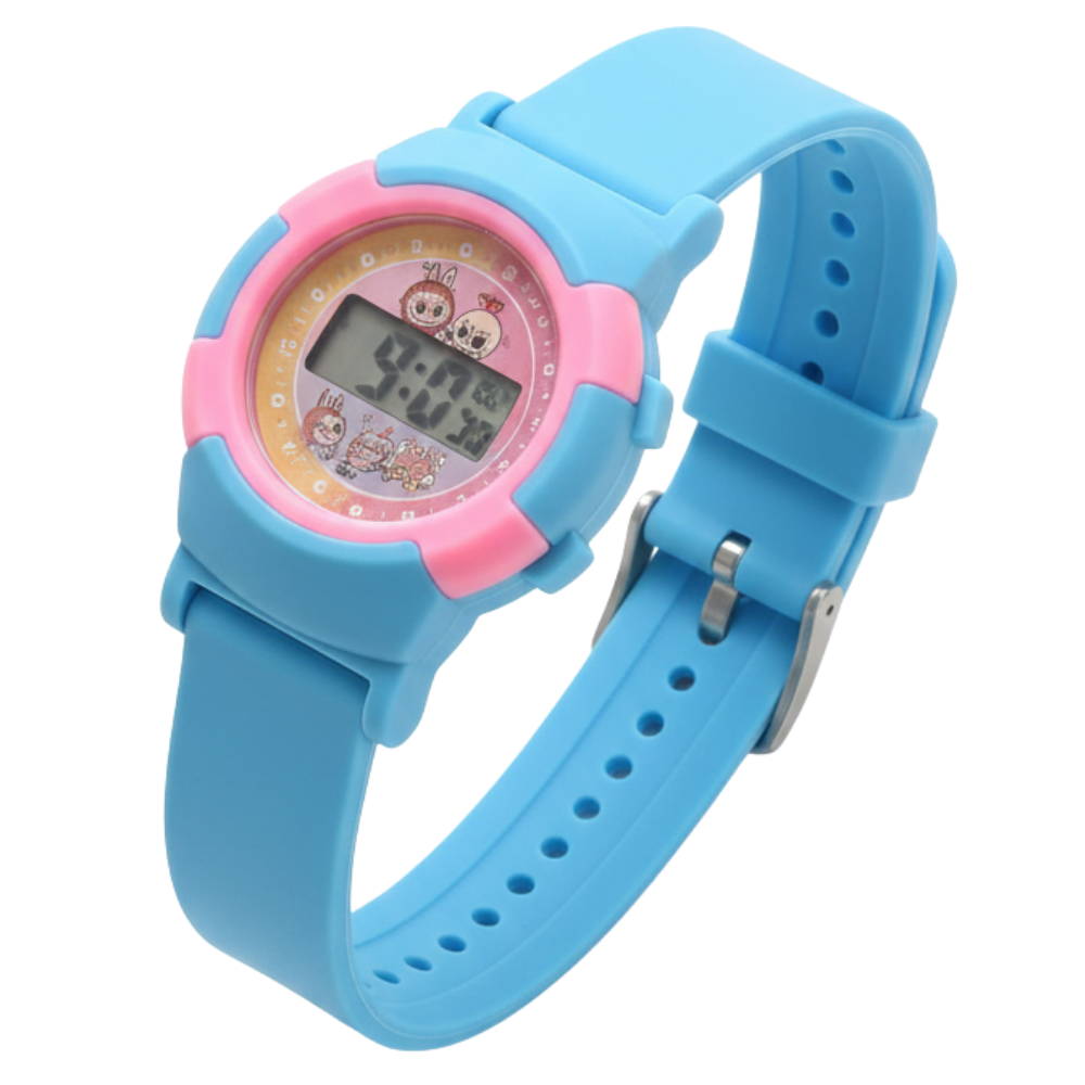Kids Digital Watch with Soft Silicone Strap – Labubu Character Design
