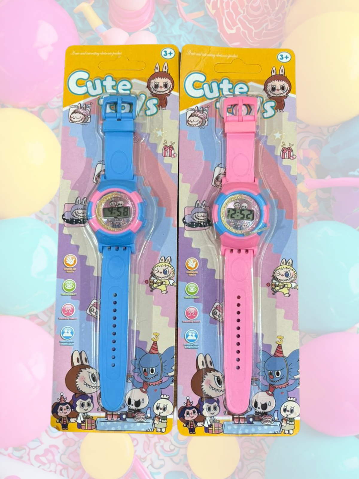 Kids Digital Watch with Soft Silicone Strap – Labubu Character Design
