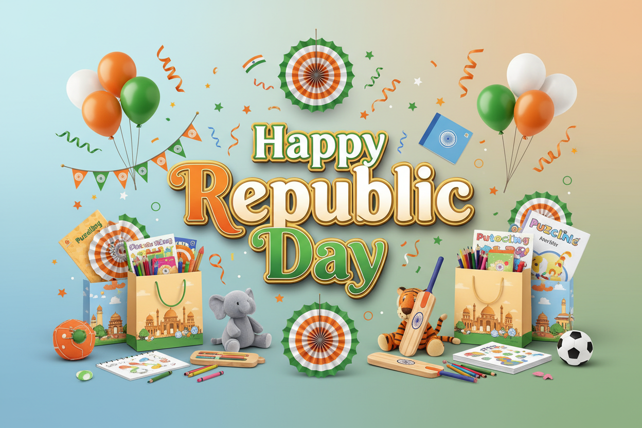 dont add Giftyjoy logo and say Happy Republic Day at the centre 