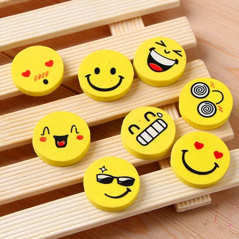 Smiley Face Erasers – Fun Cartoon Eraser 4-Pack for Kids
