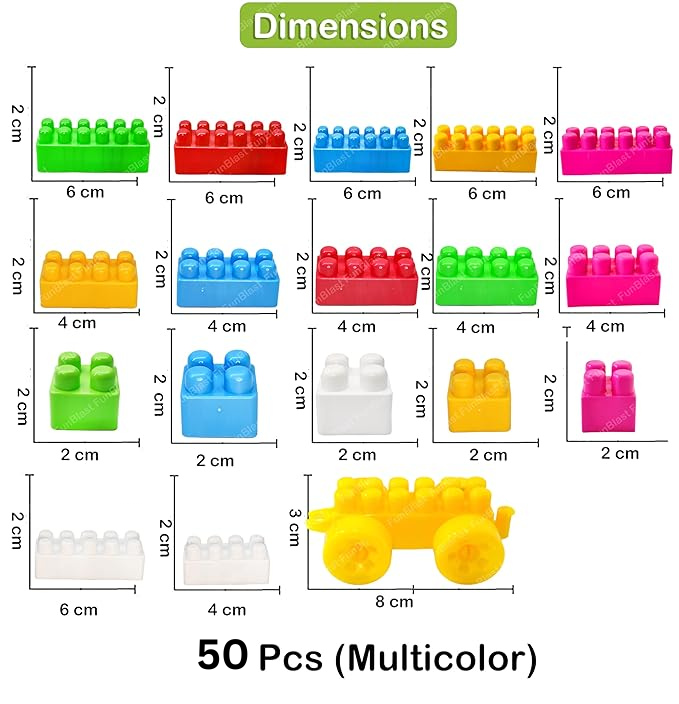GiftyJoy Jumbo Building Blocks (50 Pack) – Durable, Safe & Educational Construction Set